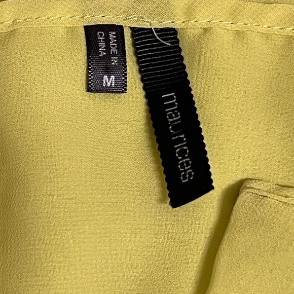 Maurices Cami Blouse Tank Top Shirt Neon Yellow Green Color Medium - Picture 6 of 7